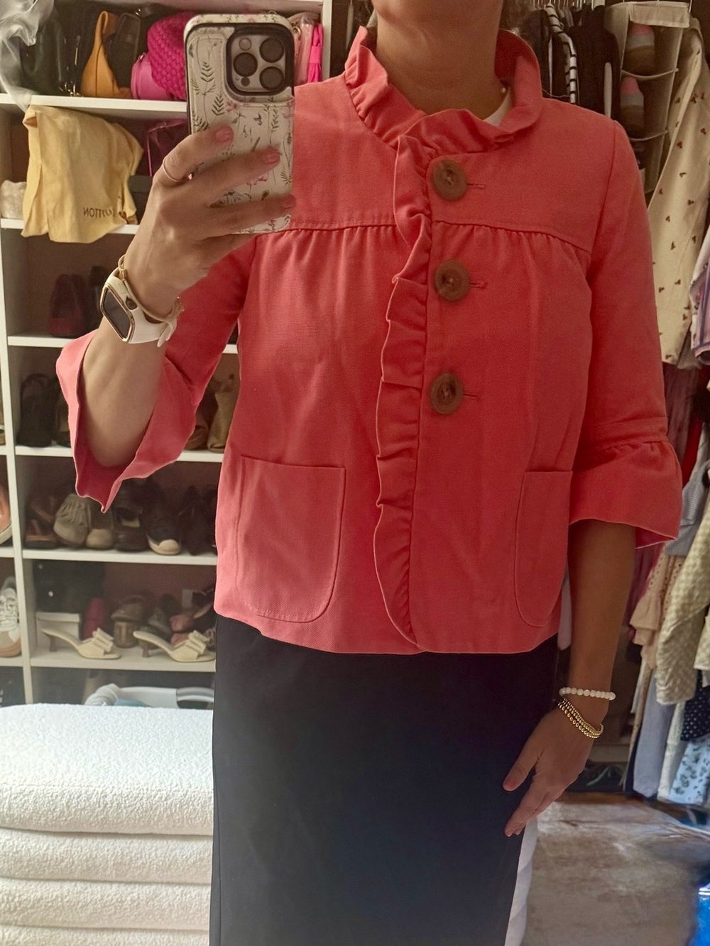 J. Crew Coral Pencil Skirt